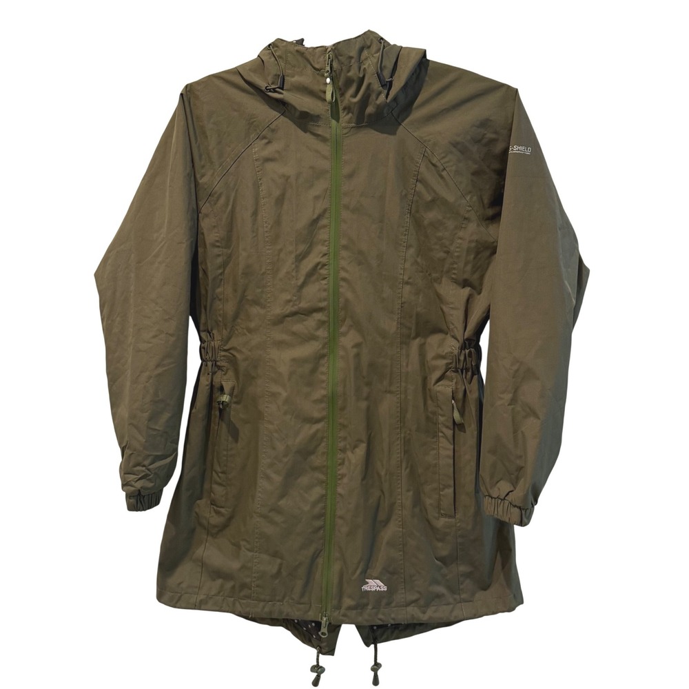 Trespass Rain Jacket Olive Green Gorpcore Waterproof Windproof Women Size Medium